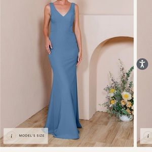 Dakota Crepe Dress - dusty blue